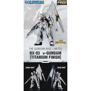 P-BANDAI - RG 1/144 THE GUNDAM BASE LIMITED Nu GUNDAM [TITANIUM FINISH] + Delpi Decal HOLO