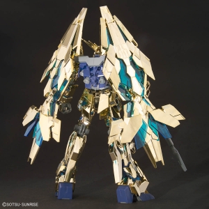 P-BANDAI - HG 1/144 The Gundam Base Limited Unicorn Gundam 03 Phenex (Destroy Mode) Gold & Silver Coating Set