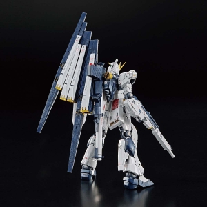 P-BANDAI - RG 1/144 THE GUNDAM BASE LIMITED Nu GUNDAM [TITANIUM FINISH] + Delpi Decal HOLO