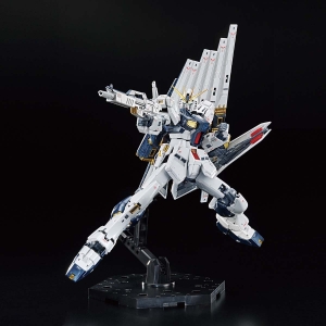 P-BANDAI - RG 1/144 THE GUNDAM BASE LIMITED Nu GUNDAM [TITANIUM FINISH] + Delpi Decal HOLO