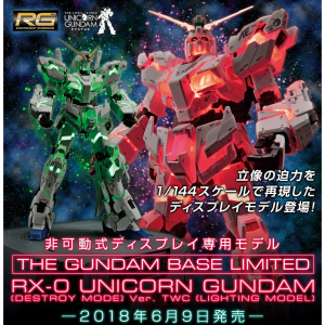  P-BANDAI - RG 1/144 RX-0 Unicorn Gundam (Destroy Mode) Ver. TWC (Lighting Model)